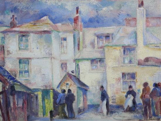 § Alfred Wolmark (1877-1961) Figures in the street 11.5 x 15.5in.